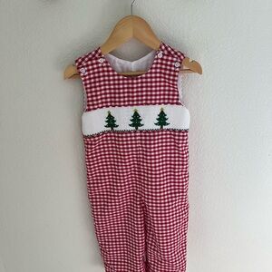 Vintage Smocked Gingham Romper